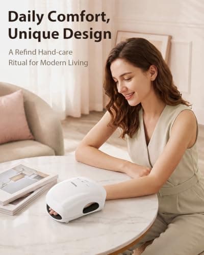 CINCOM Hand Massager - Cordless Hand Massager with Heat and Compression for Arthritis and Carpal Tunnel, Gifts for Women(White)