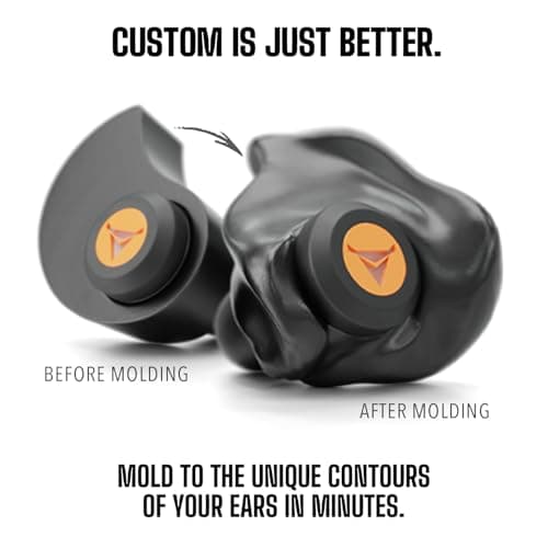 Decibullz Percussive Moldable Earplugs for Hunting & Shooting, Gun Range Hearing Protection for Shooters, Reusable Ear Plugs for Shooting Range