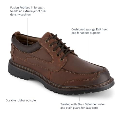 DOCKERS Mens Overton Leather Rugged Casual Oxford Shoe with Stain Defender - Wide Widths Available