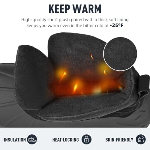 Furuian Insulated Winter Snow Steel Toe Work Boots for Men Waterproof Non Slip Duck Boots for Men Warm Safety Industrial Work Shoes