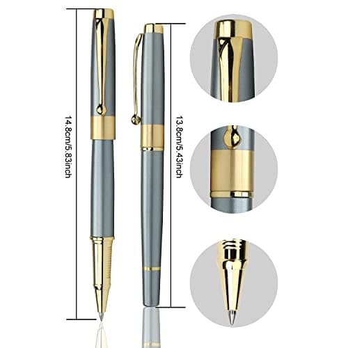 YIVONKA Ballpoint Pen Black Refill,Luxury Ballpoint Line width 0.5mm,Best Ball Pen Gift Set for Men & Women Professional Executive,Office,Nice BallPens Classy Gift Box (Blue)