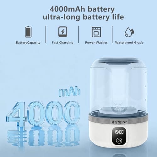 Underwear Washing Machine,Upgrade Mini Washer Deeply Cleans Small Laundry Items, Socks, Underwear, Baby Clothes,Portable Washing Machine is Suitable for, Apartments, Hotels, Travel, And Camping White