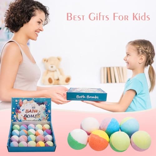 20 Pack Bath Bombs for Kids with Surprise Inside Bubble Bath Toys Organic Natural Bath Bombs Set Easter Basket Stuffers Birthday Christmas Gift for Kids 3 4 5 6 7 8 Years Old Boys Toddlers Girls B0D5Z33X94
