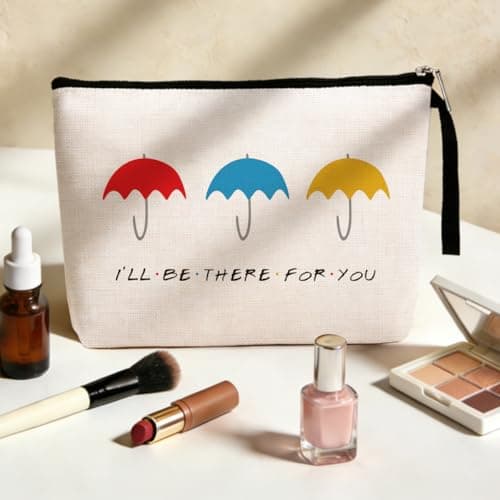 Friends TV Show Christmas Wedding Birthday Gift for Friend, BFF Sister - I'LL be There for YOU Friends Jztco Bestie Gifts for Women Makeup Bag, Friendship Gifts for Women B09NK25NXW