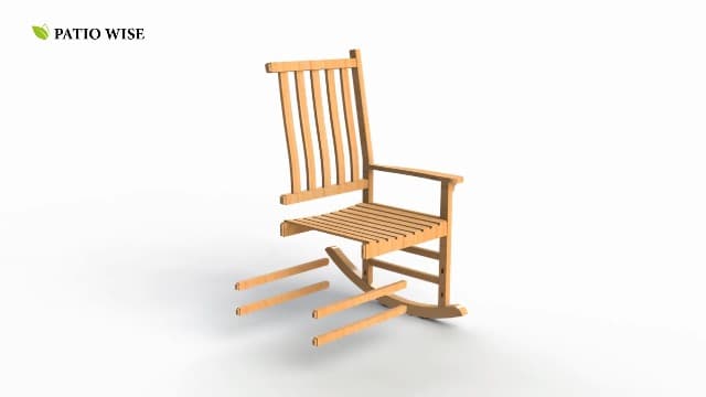 Patio Wise Acacia Wood Rocker Chair, Indoor/Outdoor Wooden Rocking Chairs, Porch, Deck, Patio, & Balcony Furniture, 26 -Inches Long x 35 ½ -Inches Wide x 44 ½ -Inches High, Teak