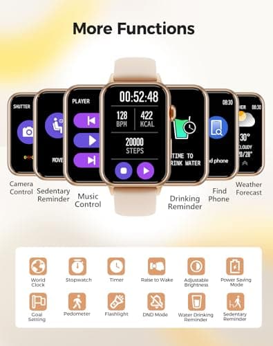 Health Fitness Tracker Smart Watch with 24/7 Heart Rate Blood Oxygen Blood Pressure Monitor Sleep Tracker 128 Exercise Modes Step Calorie Counter Pedometer IP68 Waterproof for Women Men Android iOS