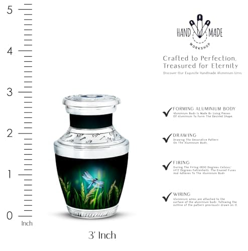 Keepsake Urn for Human Ashes, Sharing Urns, Cremated Remains Holder, Funeral Ashes Container, Burial Keepsake, Token Urns Set Dragonfly Burial Urns Funeral Urns for Women Beautiful Urn for Mom 3 Inch B0F7LBQX5G