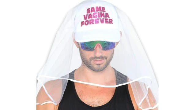 Sterling James Co. Bachelor Party Hat and Veil - Bachelor Party Ideas, Supplies, Gifts, Jokes and Favors (1 Pack - With Veil)