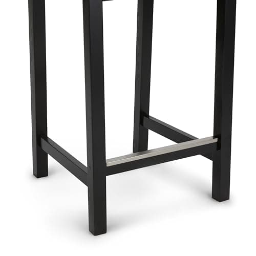 Amazon Basics Wooden Counter Height Bar Stool with Backrest for Kitchen Island, 24", Black, Set of 2