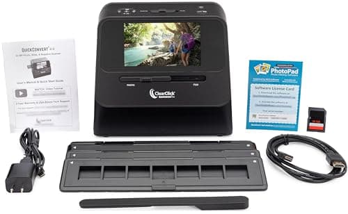 ClearClick QuickConvert 2.0 Photo, Slide, and Negative Scanner - Scan 4x6 Photos & 35mm, 110, 126 Film - No Computer Required - 22 MegaPixels