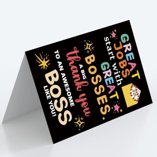 Thank You Card Gifts for Boss Leader Manager, Cute Boss's Day Card for Her Him, Best Boss Appreciation Card for Men Women