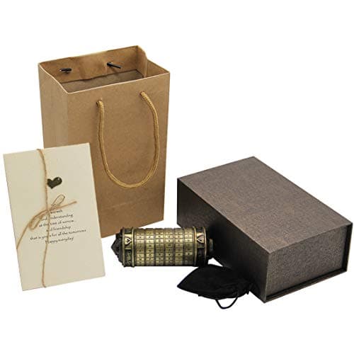 YOFIT yofit Da Vinci Code Mini Cryptex Lock Puzzle Box with Hidden Compartments for Notes Paper Money Rings Jewelry, Anniversary Romantic Birthday Gifts for Her Men Women Girlfriend