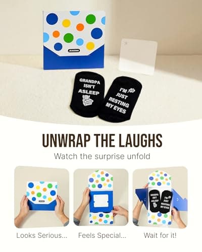 Jeasona Grandpa Gifts Funny Gifts for Grandpa Birthday Novelty Non-slip Socks