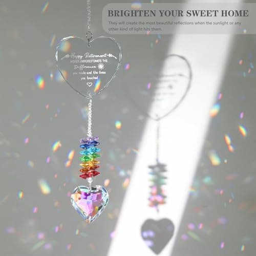 Classy Happy Retirement Gifts, Beautiful Retirement Party Decorations for Men, Retired Friend, Coworker, Nurse, Teacher Retirement Gifts for Women, K9 Crystal Suncatcher Retirement Gift B0DGXPBGK1
