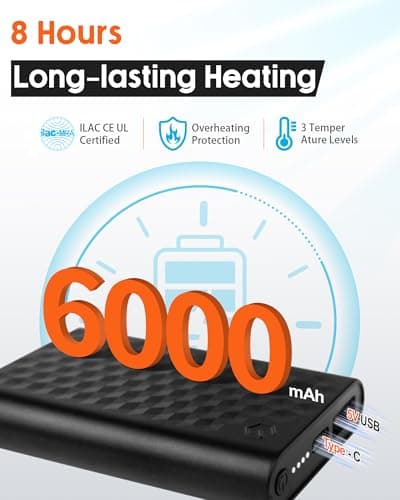 Genovega Women Men Heated Scarf with 6000mAh Battery,Portable Power Bank for Long Lasting Graphene Heating,Winter Warm Gifts