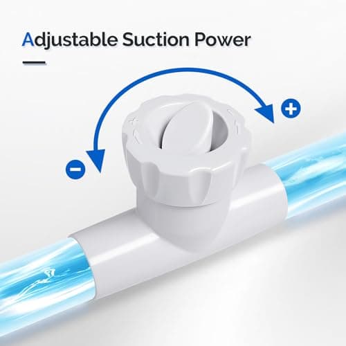 (2025 Upgrade) VINGLI Automatic Suction-Side Pool Vacuum Cleaner, Powerful Wall-Climbing Sweeper for Inground Pools, Includes 39.6ft Tangle-Free Hose (Blue&White)