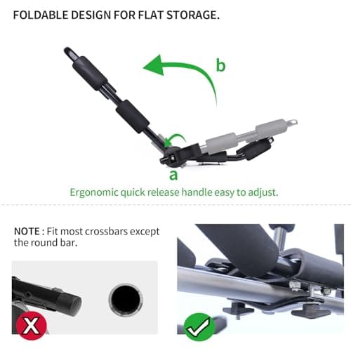 Leader Accessories Folding Kayak Rack 4 PCS/Set J Bar Car Roof Rack for Canoe Surf Board SUP On Roof Top Mount on SUV, Car and Truck Crossbar with 4 pcs Tie Down Straps