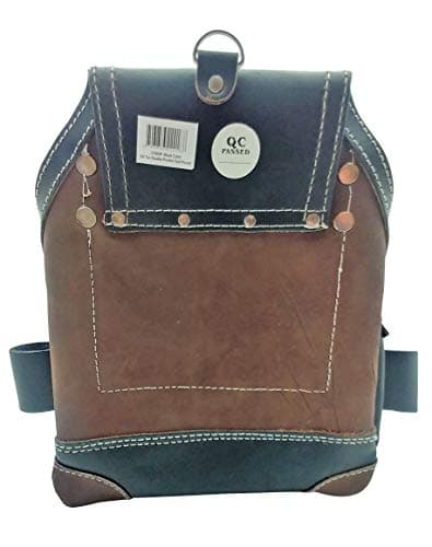 LEATHER GOLD Nail Pouch | Leather Tool Pouch 3150DP, 5 Pockets, Black, Oil-Tanned Leather, Heavy Duty Carpenter Tool Belt with Reinforced Seams and 2 Snap Loops