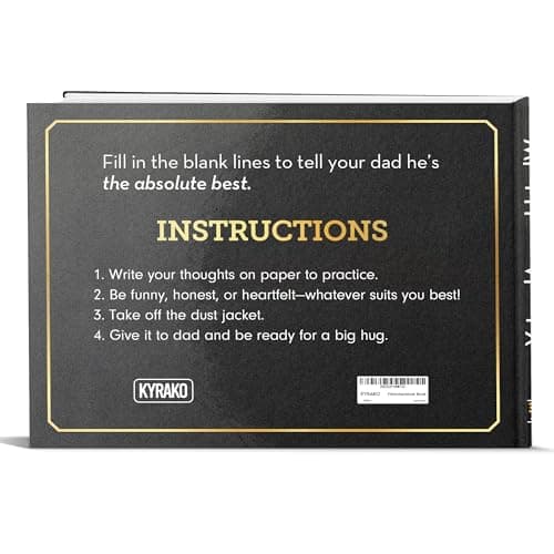 What I Love about Dad Book, Fill-in-the-Blank Book for Dad - Father's day Gifts for Dad from Daughter, Son, Kids - Birthday Gifts for Dad, Dad Birthday Gifts - Dad Christmas Gifts, Stocking Stuffer