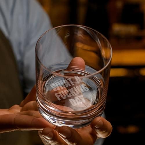 On The Rox Engraved Whiskey & Bourbon Glass Gifts - Personalized 11 oz Message Scotch Glass - Fun Gift For Him - Birthday, Anniversary