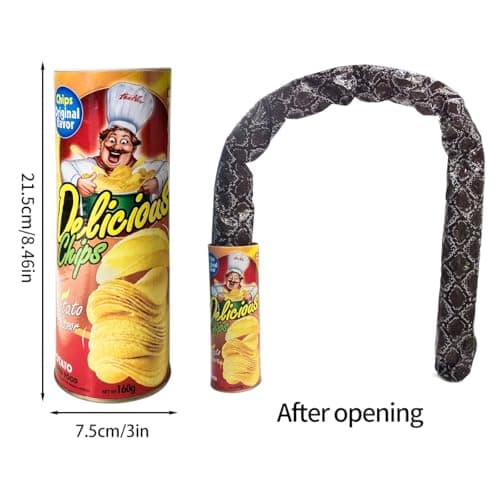 Blppldyci The Potato Chip Snake Can Jump Spring Toy Gift April Fool Day Halloween Party Decoration Jokes in A Gag Prank Large Size (Potato Chip Style)(1pcs) B07ZFNQS65