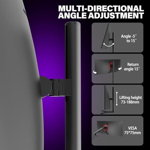 Gawfolk 34 Inch Ultrawide Curved Gaming Monitor, 1500R PC Screen UWQHD 3440x1440, 165hz Curved Computer Screen with FreeSync, Multi-Directional Adjustable Base