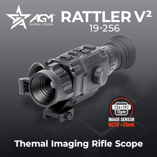 AGM Global Vision Rattler V2 Thermal Imaging Rifle Scope for Hunting. High Resolution Thermal Scope with High Sensitivity Thermal Optics IR Vision riflescope. Waterproof & Durable Design