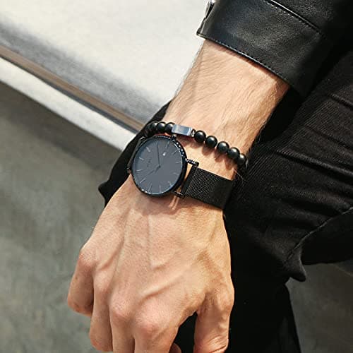 BUREI Men Wrist Watches Fashion Minimalist Analog Quartz Waterproof Watches for Men