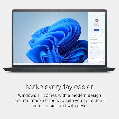Dell 15 Laptop DC15250-15.6-inch FHD 120Hz Display, Intel Core 3 Processor 100U Processor, 8GB DDR4 RAM, 512GB SSD, Intel UHD Graphics, Windows 11 Home, Onsite Service - Carbon Black