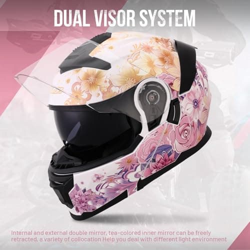 OUMURS Modular Motorcycle Helmets Full Face Flip up Street Bike Motorcycle Helmet for Unisex Adult Model 912