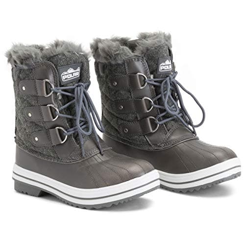 POLAR Womens Snow Boot Quilted Short Winter Snow Rain Warm Waterproof Boots