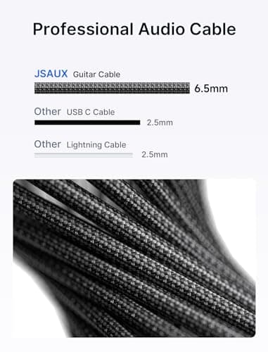 JSAUX Guitar Cable 10 ft, Amp Cord for Electric Guitar/Mandolin/Bass, Pro Audio Instrument Cable with 1/4" Tips(TS Port) Right Angle to Straight-Gray