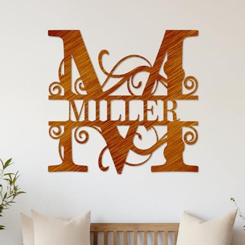 Custom Metal Name Sign | Metal Wall Art | Split Letter Monogram Wall Decor | Personalized Wedding Gift | Outdoor Sign