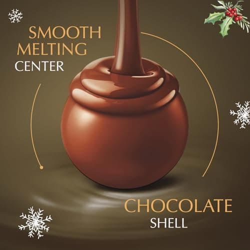 Lindt LINDOR Holiday Assorted Chocolate Candy Truffles Token Gift Box, 3.0 oz.