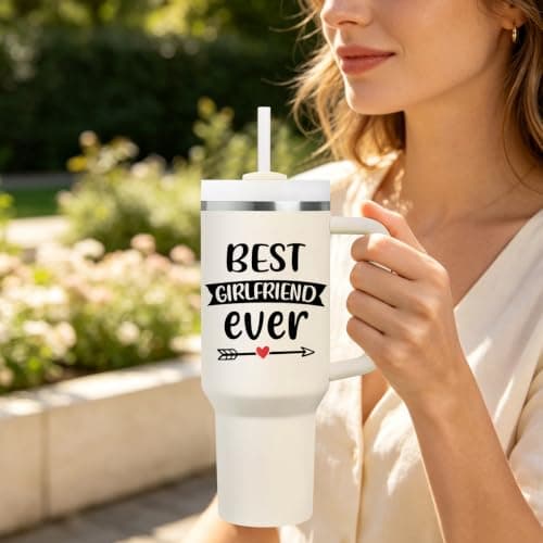 Birthday Gifts for Girlfriend - Anniversary, Christmas, Valentine Day Gift for Women, Her - Best Girlfriend Ever Tumbler SpenMeta Gifts for Girlfriend - Girlfriend Birthday Gifts - 40oz Tumbler B0H2GY21XK