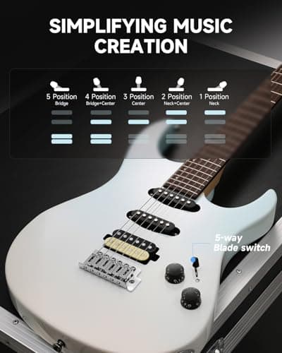 Donner DMT-66 39 Inch Full Size Electric Guitar for Beginner, Starter Electric Guitar Kit with Bag, Gradient Blue