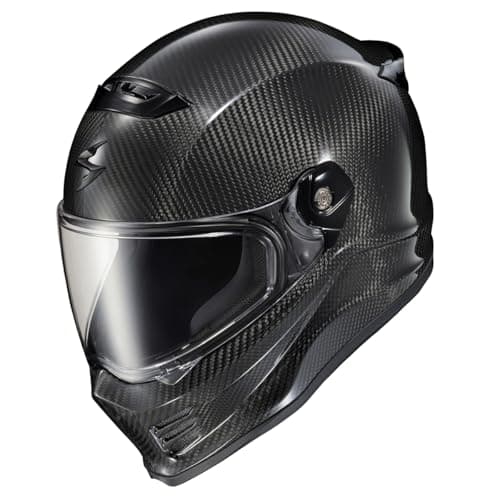 ScorpionEXO Covert FX Carbon Fiber Full Face Motorcycle Helmet Street Fighter Style - Bluetooth Ready Speaker Pockets DOT ECE Solid (Gloss Black - Medium)