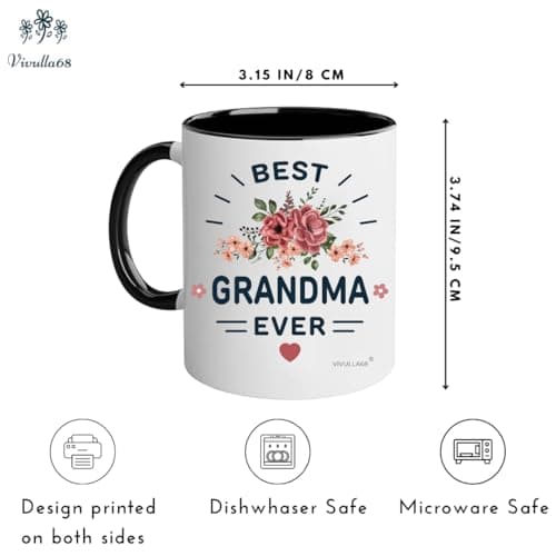 Vivulla68 Christmas Gifts For Grandparents Mug Set 11Oz, Best Grandparents Ever Gifts, Present for Grandma Grandpa Cups, Gift Ideas From Grandkids, Grandchildren, Baby Reveal for Nana Papa