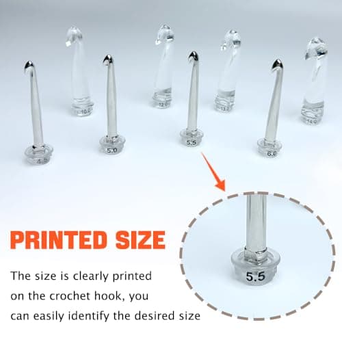 Yarniss 18 Size Counting Crochet Hooks with Light, Digital Counter Crochet Hooks Set with Case (2.0mm~14.0mm)