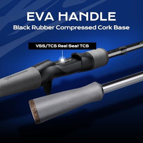 HANDING Pioneer Bass Fishing Rod Versatile Spinning & Casting Rod with Medium Power Moderate Fast Action EVA Handle for Largemouth Smallmouth Walleye