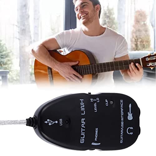 Sunicon Professional USB Guitar Cable, Guitar to USB Interface Cable Link Audio with Software CD Driver for PC Recording Adapter