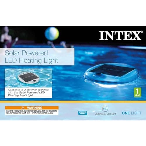 Intex 28690E Solar Powered LED Floating Light with Auto On and Auto Off, Color Changing and Static White Mode Swimming Pool Party Lights