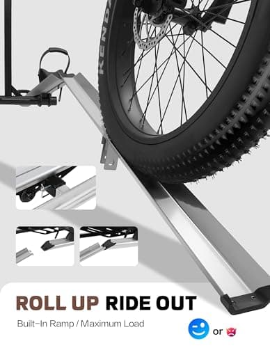 Young Hitch Mount Bike Rack with Ramp, 200 lbs. Capacity for 2 E-Bikes, Fat Tire and Standard, fits Cars, SUVs, RVs, Trailers with 2 Inch Receiver