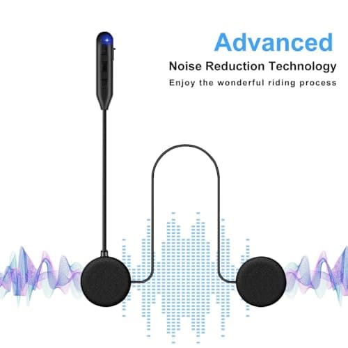 Motorcycle Helmet Bluetooth Headset Speakers with Good Sound,Loud,50 Hours Use,Large Button for Gloves,Fast and Stable Connection,Answer Automatically,Voice Assistant,IPX7 Waterproof,Easy Install
