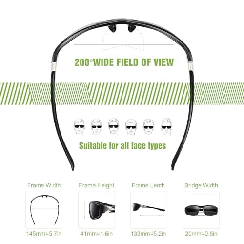 Foliful 3 Pack Polarized Sports Sunglasses for Men, Mens Sunglasses Wrap Around UV400 Protection for Cycling Fishing Driving