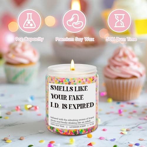 Happy 21 Year Old Birthday Gifts, Cool 21st Birthday Candle for Girls, Boys, Funny Turning 21 Ideas for Friend, Daughter, Men GSPY Candle, 21st Birthday Gifts for Women, Female, 21 Year Old, Her, Him B0FPLWDWQ3
