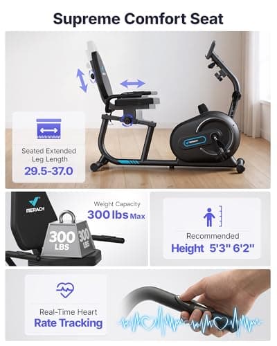 MERACH Recumbent Exercise Bikes for Home with Smart Bluetooth Equipment Exercise Bikes App,LCD,Heart Rate Handle Stationary Bikes for Home, Magnetic Recumbent Exercise Bike for Seniors Gym S08/S23