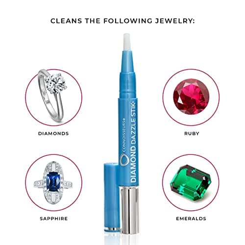CONNOISSEURS Diamond Dazzle Stik - Portable Diamond Cleaner for Rings and Other Jewelry - Bring Out The Sparkle in Your Diamonds and Precious Stones