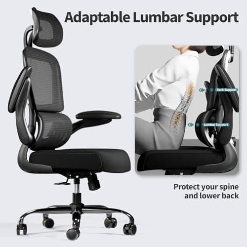 TRALT Office Chair Ergonomic Desk Chair, 330 LBS Home Mesh Office Desk Chairs with Wheels, Comfortable Gaming Chairs (Black)