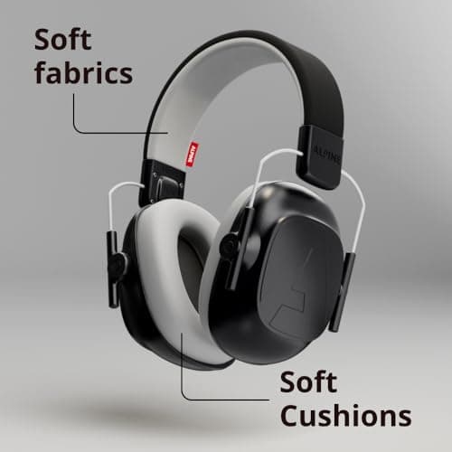 Alpine Muffy Kids - Hearing Protection - CE & ANSI Certified - Adjustable for Ages 3-16 years - Noise Cancelling Headphones - 25dB Sound Reduction Ideal for Protection and Concentration Aid – Black